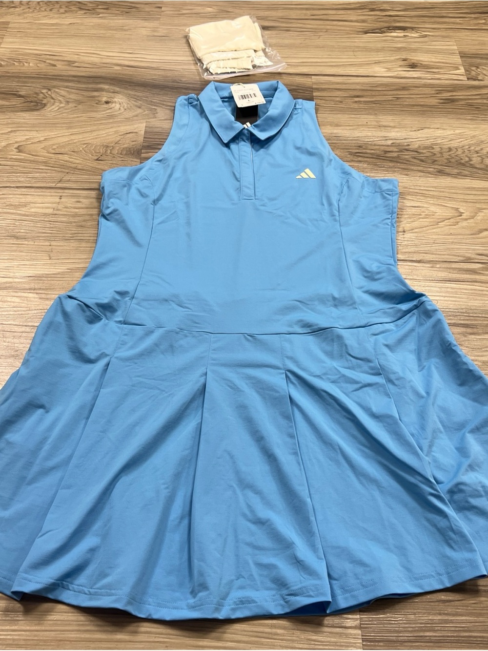 Adidas Ultimate365 Tour Pleated Golf Dress Twistknit Blue Wmn Large IP4183 $120